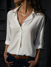 Blouse Dames | Klassieke Kraag & Elegante Knoopsluiting