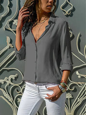 Blouse Dames | Klassieke Kraag & Elegante Knoopsluiting