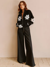 Teddy Jacket with Floral Print and Zipper Closure for Women