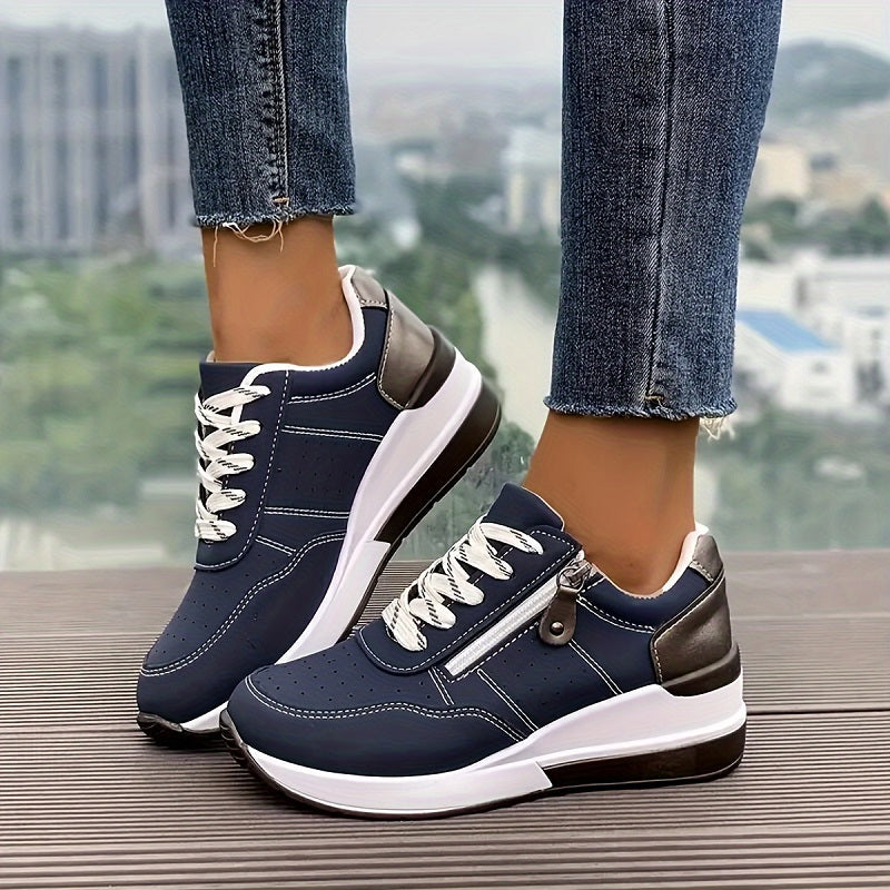 Damskie ortopedyczne sneakersy z amortyzacją i koturnem