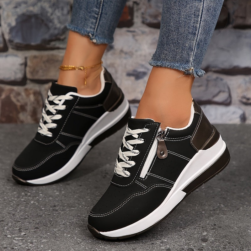 Damskie ortopedyczne sneakersy z amortyzacją i koturnem