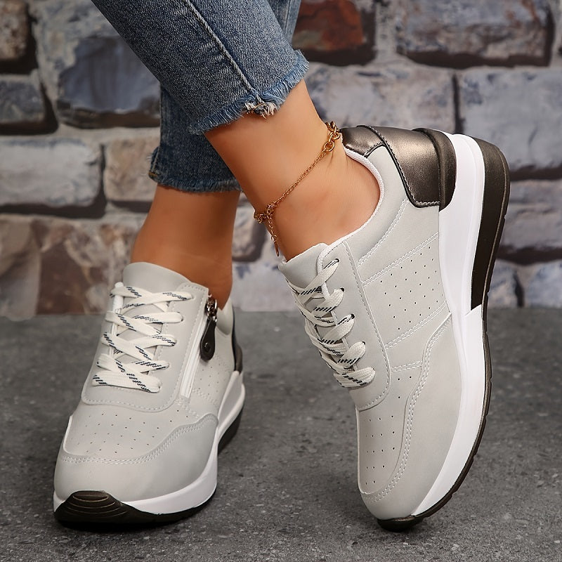 Damskie ortopedyczne sneakersy z amortyzacją i koturnem