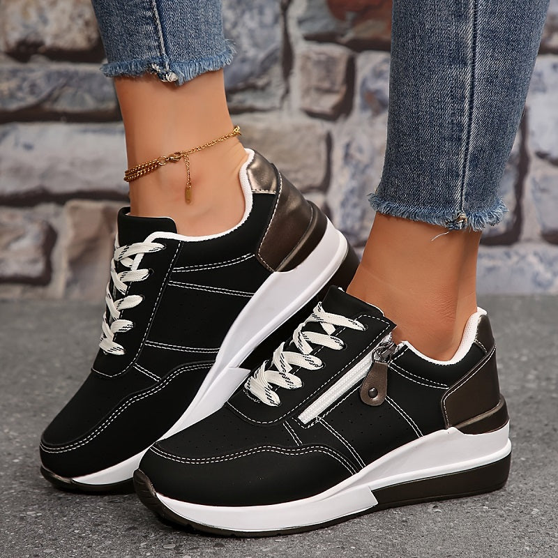 Damskie ortopedyczne sneakersy z amortyzacją i koturnem