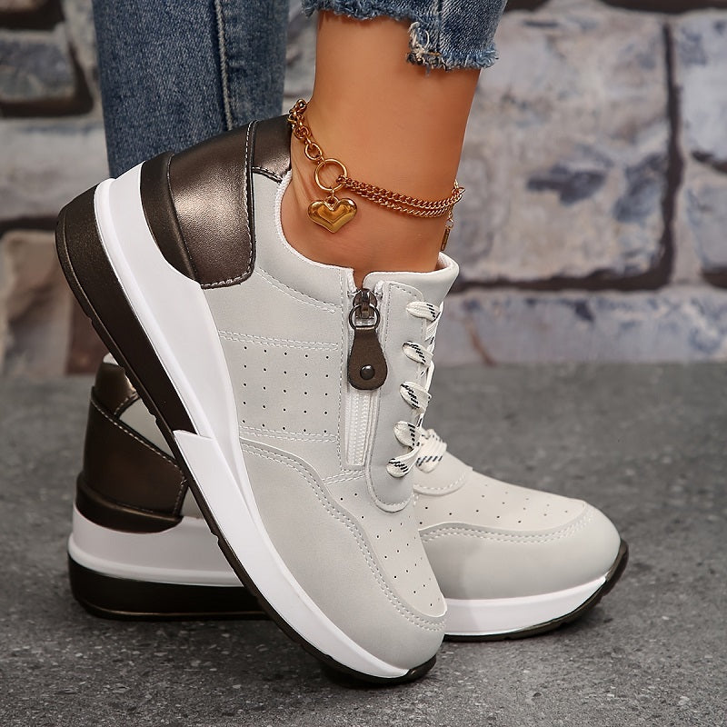 Damskie ortopedyczne sneakersy z amortyzacją i koturnem