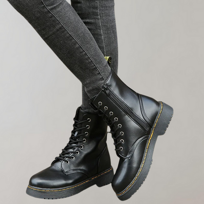 Dames Enkelhoge Combat Laarzen met Rits en Anti Slip Zool