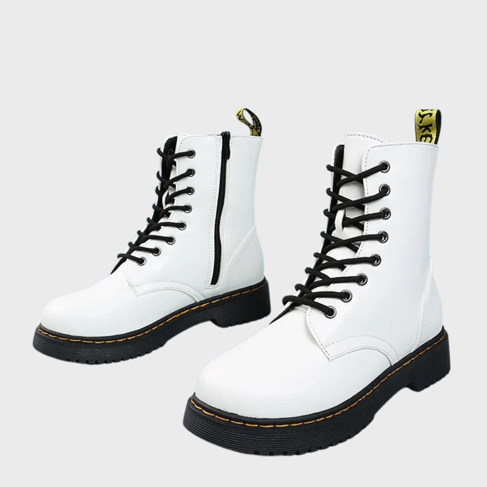 Dames Enkelhoge Combat Laarzen met Rits en Anti Slip Zool