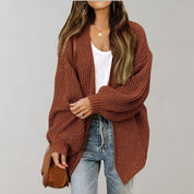 Gilet ouvert épais tricoté pour femmes Oversize et chaud