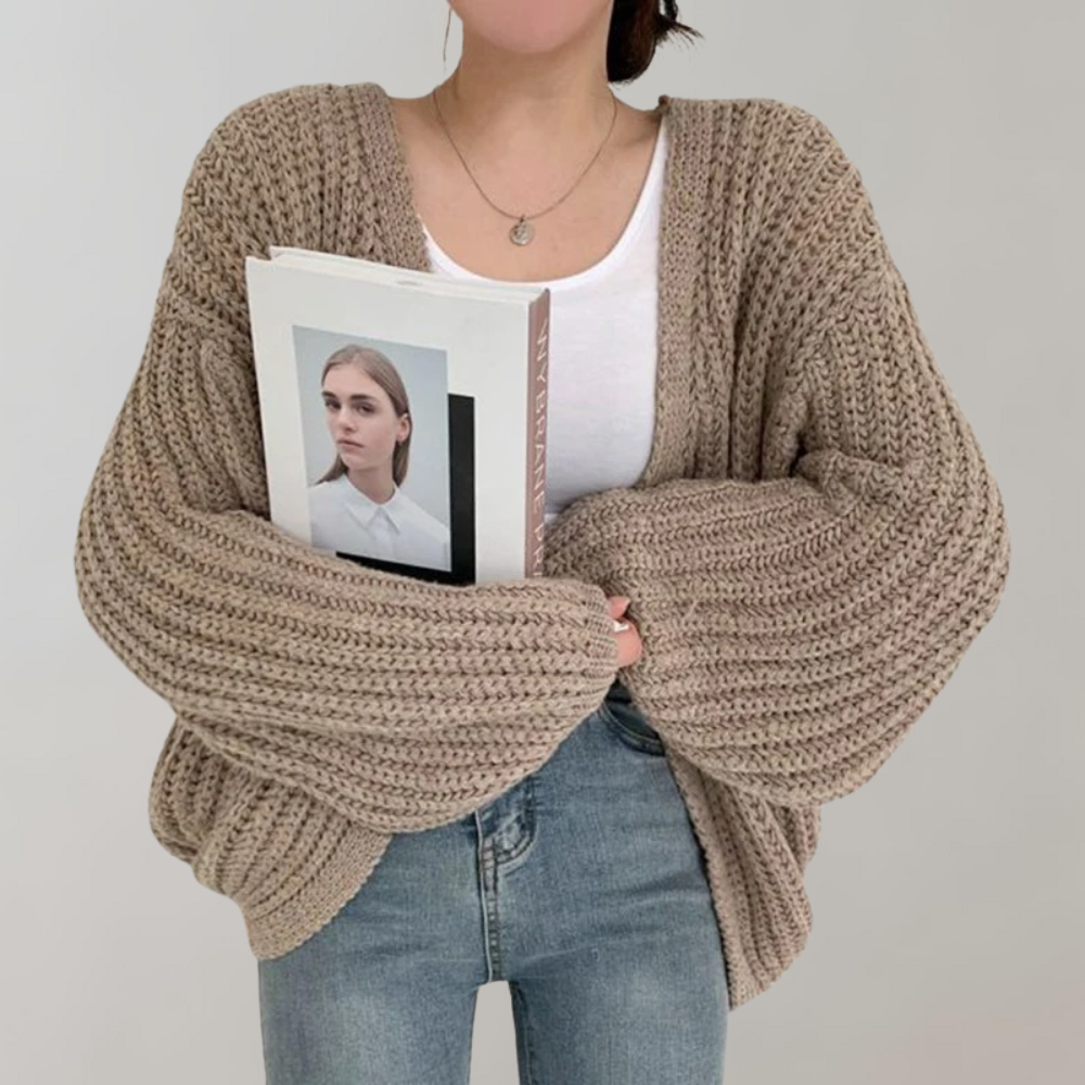 Casual Oversized Ribgebreide Cardigan voor Dames