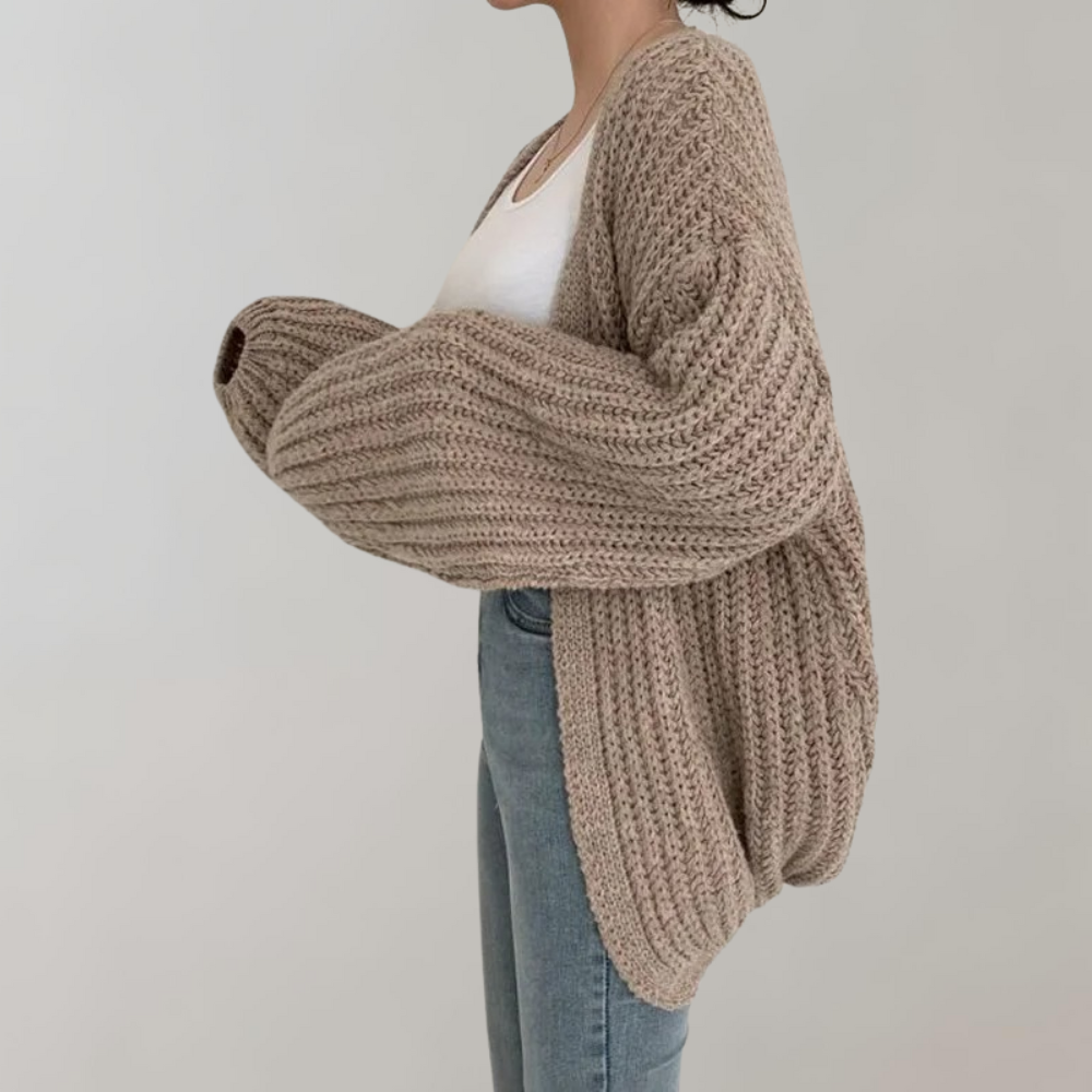 Casual Oversized Ribgebreide Cardigan voor Dames