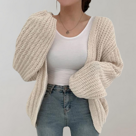 Casual Oversized Ribgebreide Cardigan voor Dames