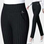 Elegante Stretch Broek Met Hoge Taille En Slim Fit