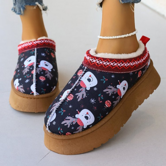 Winter Slippers Dames met Bont Voering en Dikke Zool