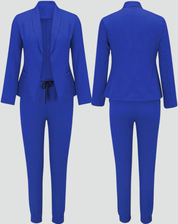 Stylish Two-Piece Blazer Set with Jogger Pants for Women