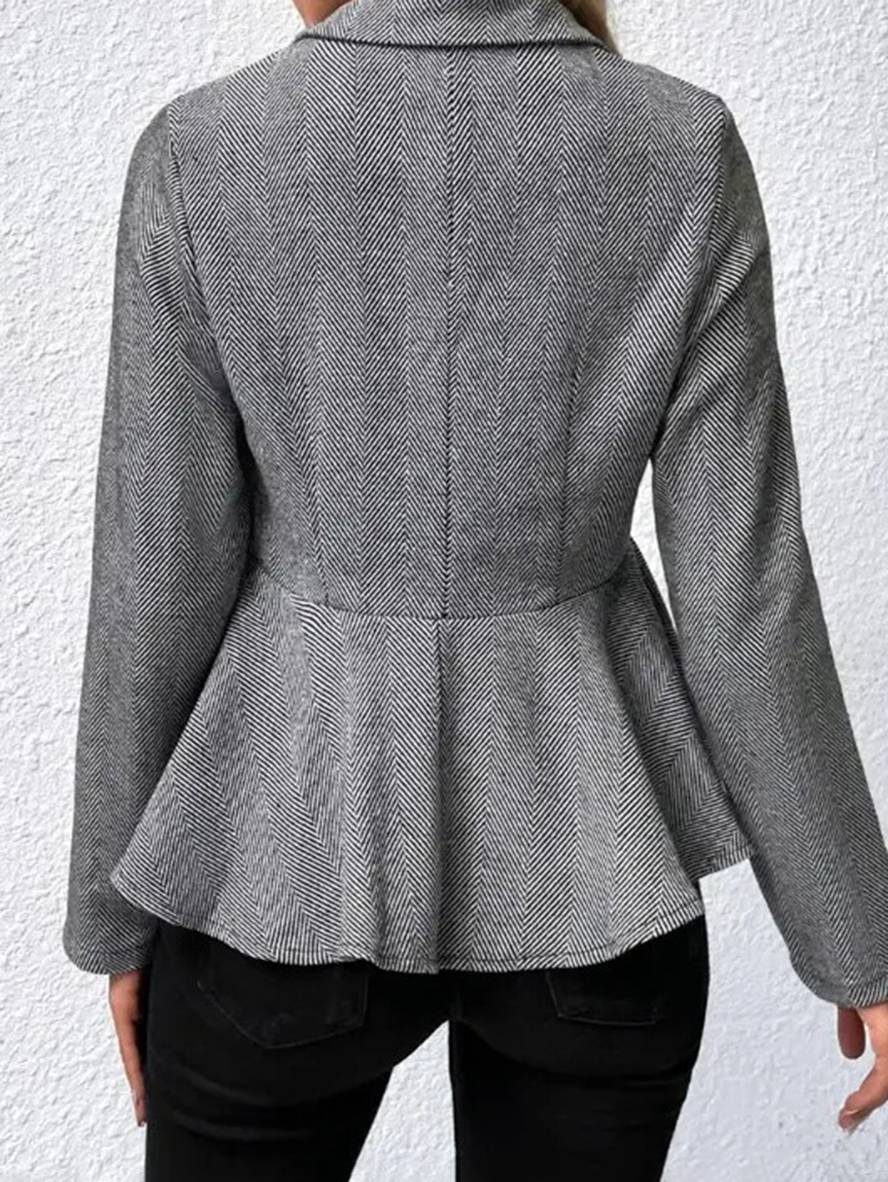 Elegante Blazer Getailleerde Vrouwen Peplum Jas