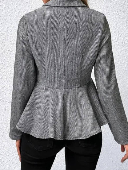 Elegante Blazer Getailleerde Vrouwen Peplum Jas