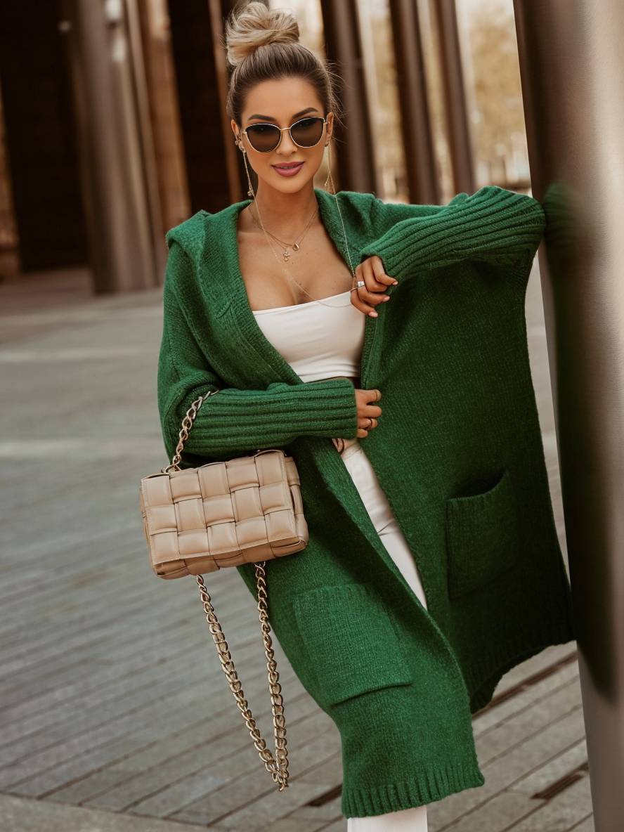 Oversized Cardigan met Capuchon