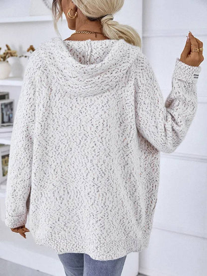 Zacht Gebreid Vest Met Hoodie En Rits Voor Vrouwen