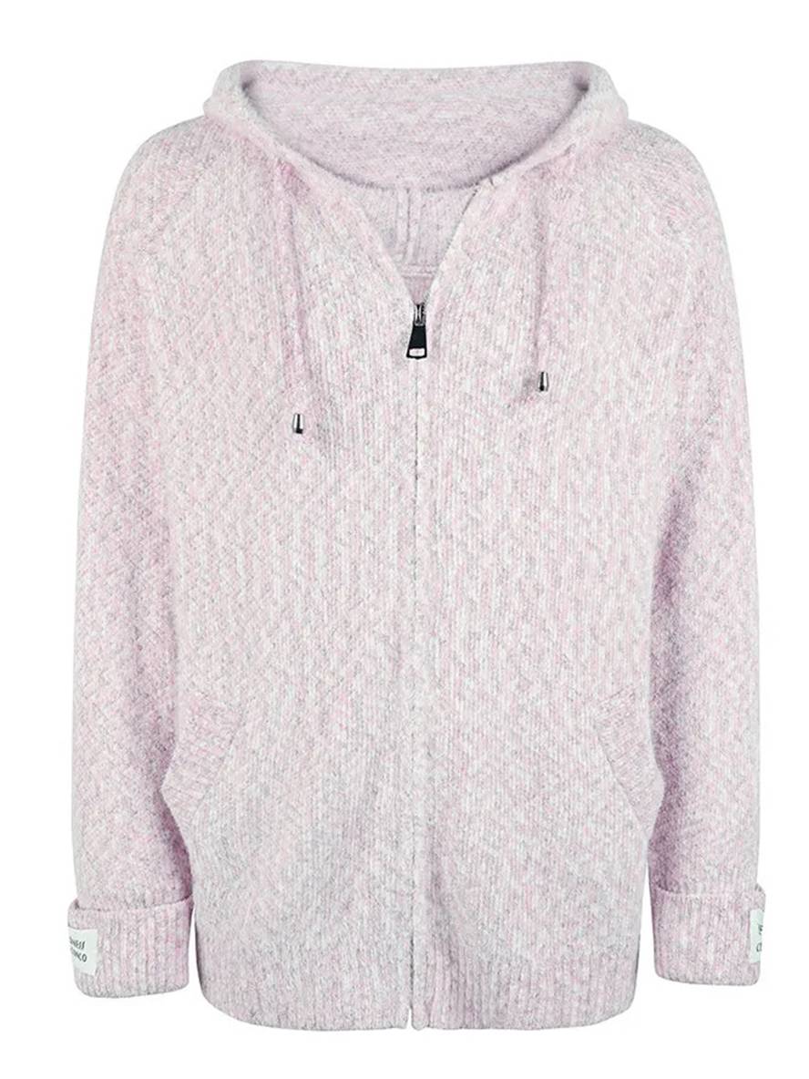 Zacht Gebreid Vest Met Hoodie En Rits Voor Vrouwen