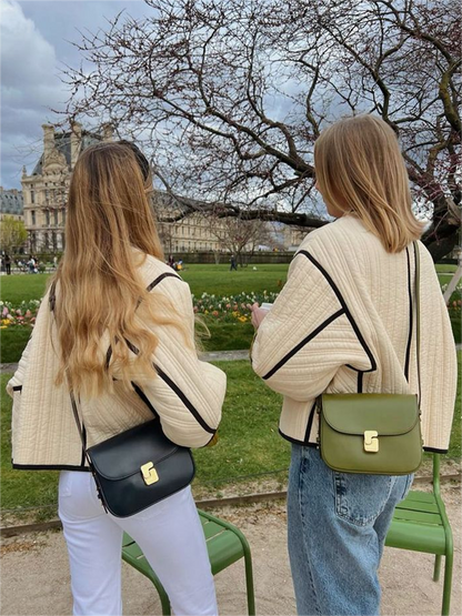 Gewatteerd Dames Bomberjas met Biezen en Wijde Mouwen