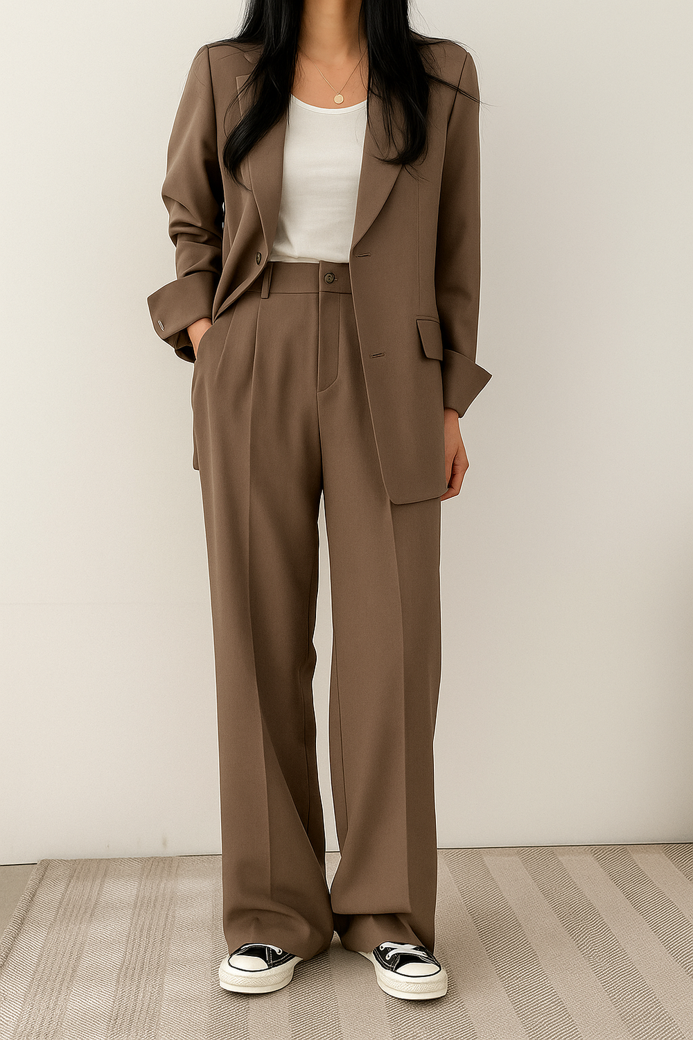 Ensemble Chic Blazer et Pantalon Large pour Femme