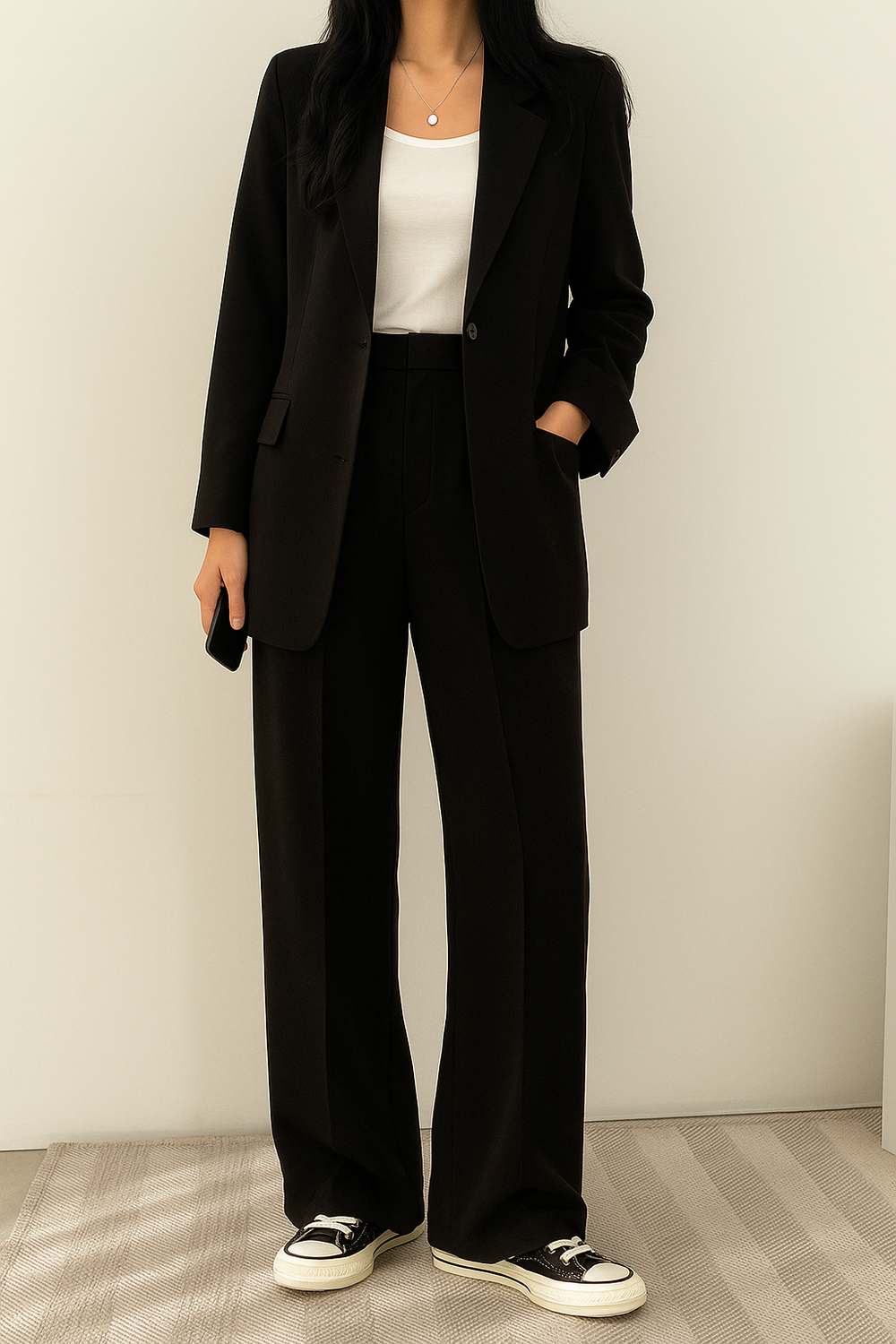 Ensemble Chic Blazer et Pantalon Large pour Femme