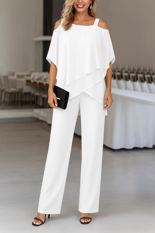 Luxe Dames Tweedelige Set met Open Shoulder Top