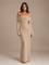 Dames Feestelijke Glitter Maxi Jurk met Off-Shoulder Hals