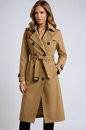 Women's Waterproof Long Trench Coat with Belt