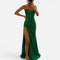Dames Sprankelende Glitter Maxi Jurk met Split en Bandjes