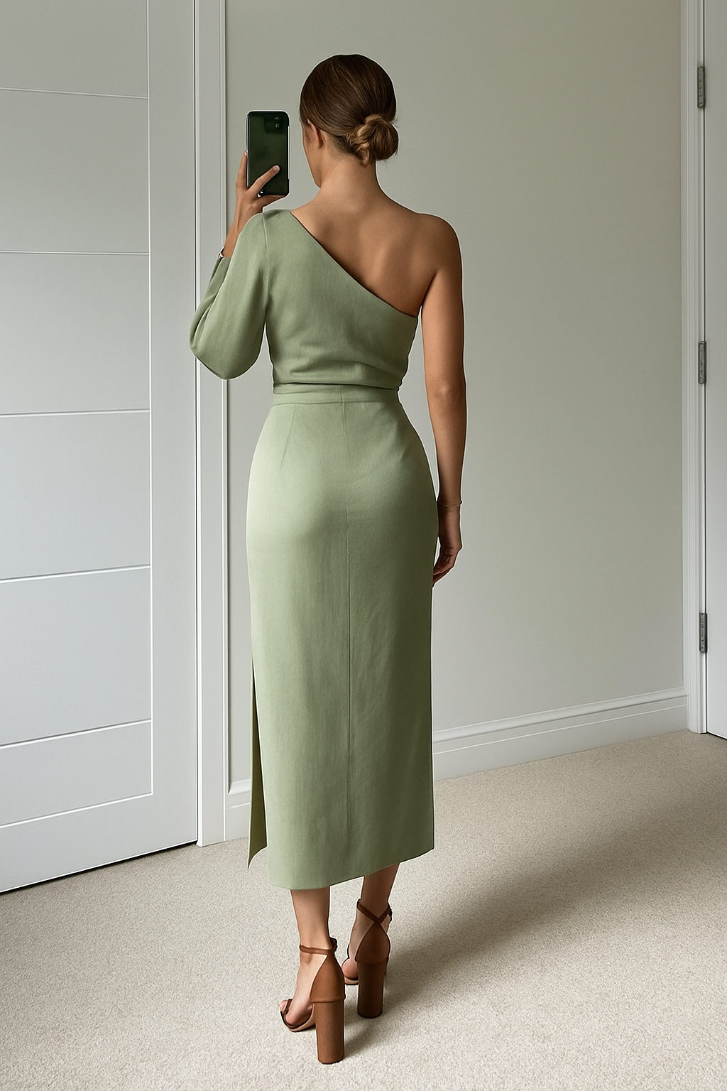 Zara - One-Shoulder Maxi Jurk met elegante pasvorm