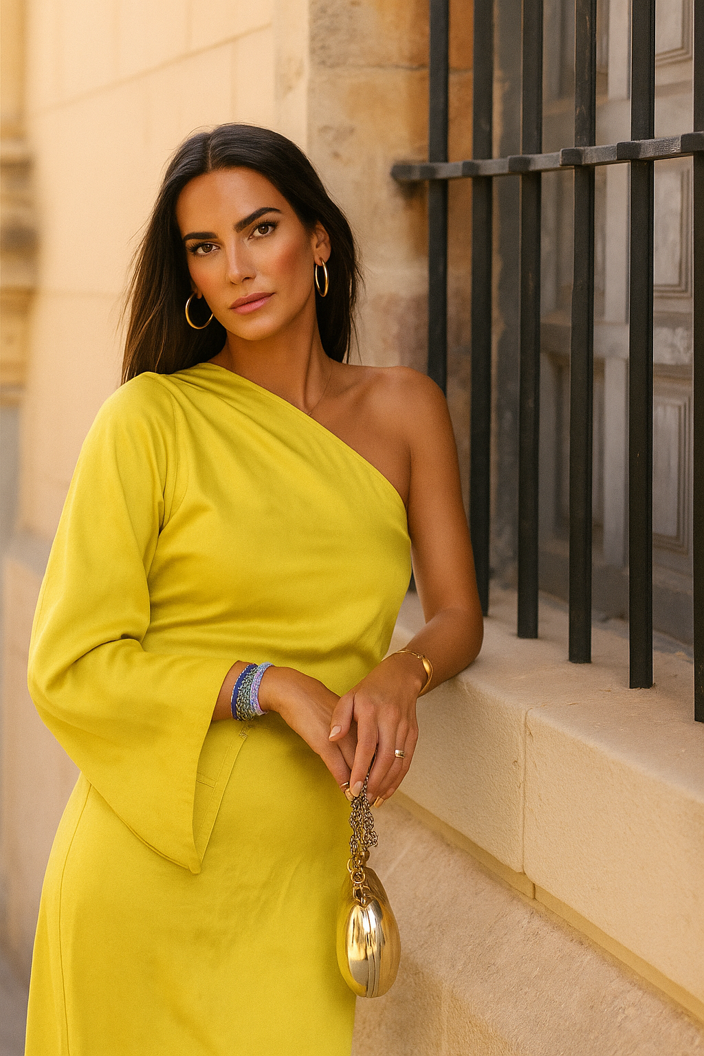 Zara - sukienka maxi na jedno ramię o eleganckim kroju