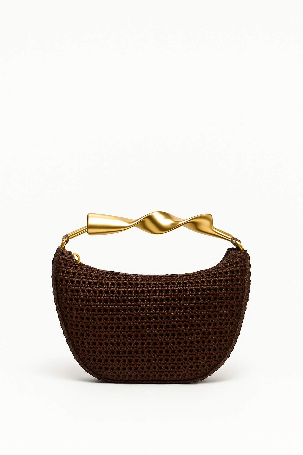 Ella & Rose - gewoven handtas met gouden hals