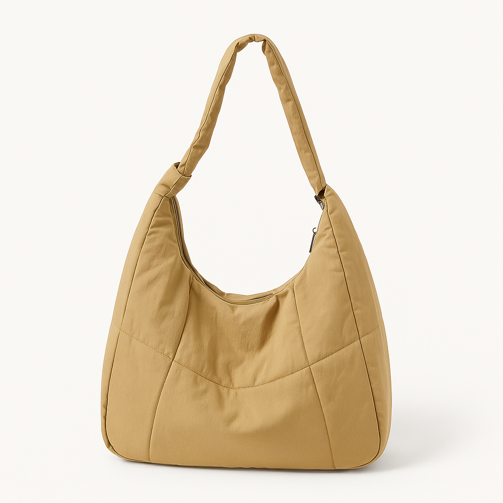 Oversized schoudertas met voorvakken