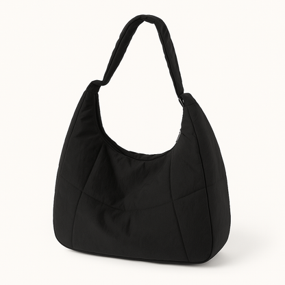 Oversized schoudertas met voorvakken