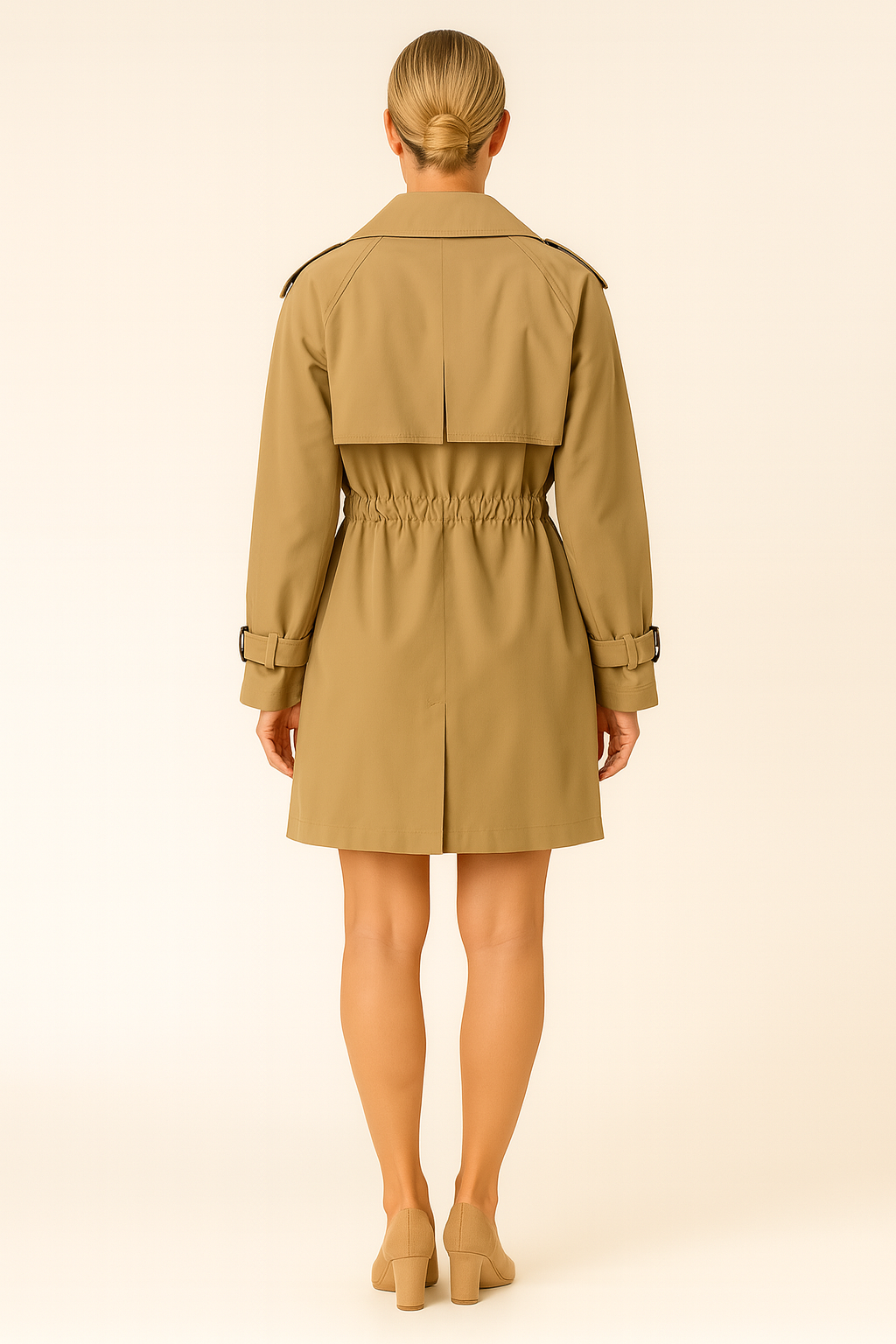 Chique Vrouwen Mini Trenchcoat Lente met Ceintuur