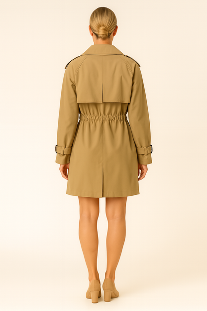 Chique Vrouwen Mini Trenchcoat Lente met Ceintuur