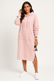 Robe sweat à capuche d'hiver midi pour femmes
