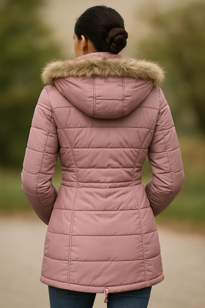 Winter Puffer Jacket Vrouwen Warme Imitatiebont Capuchon
