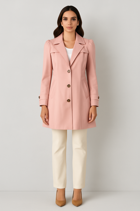 Dames Elegante Getailleerde Trenchcoat Jas