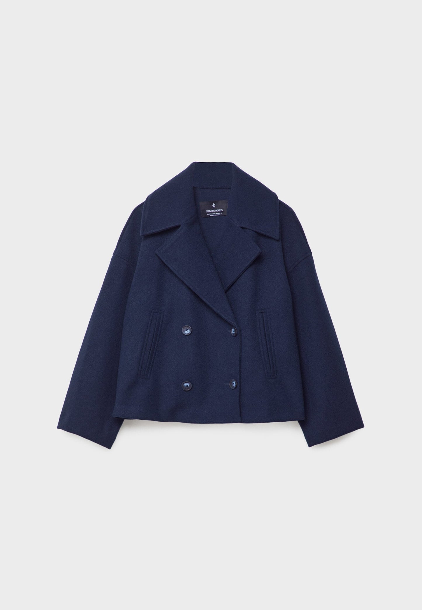 Jitske - Chique Korte Peacoat Jas met Dubbele Knoopsluiting