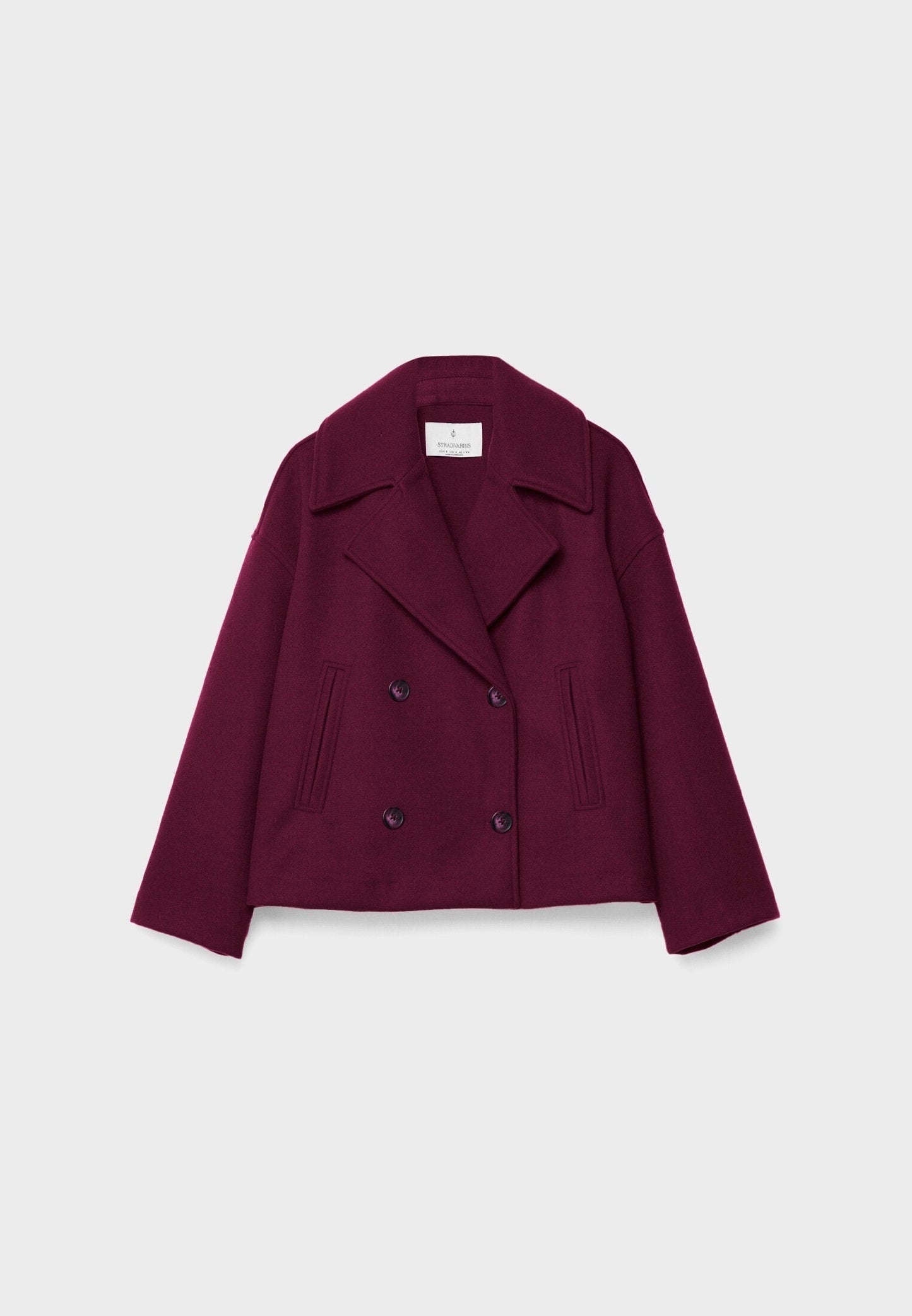 Jitske - Chique Korte Peacoat Jas met Dubbele Knoopsluiting