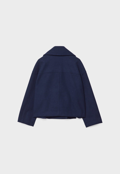 Jitske - Chique Korte Peacoat Jas met Dubbele Knoopsluiting