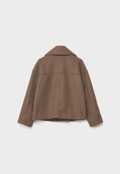 Jitske - Chique Korte Peacoat Jas met Dubbele Knoopsluiting