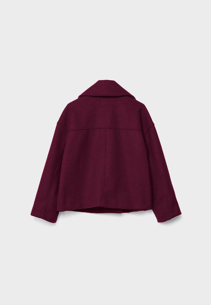 Jitske - Chique Korte Peacoat Jas met Dubbele Knoopsluiting