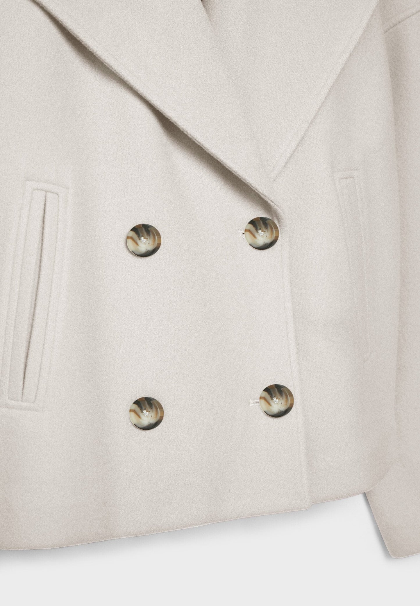 Jitske - Chique Korte Peacoat Jas met Dubbele Knoopsluiting