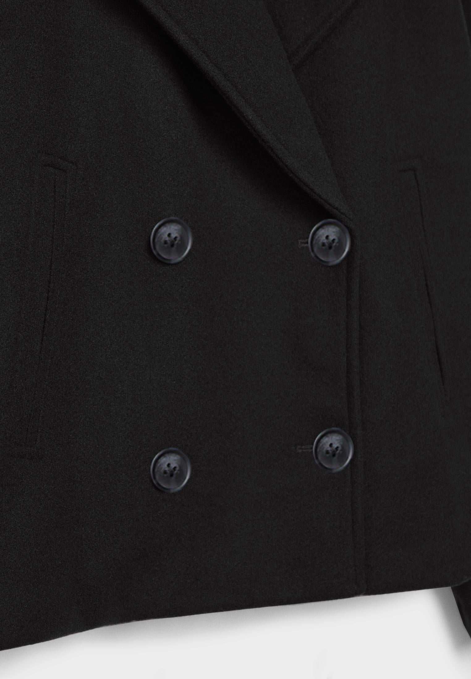 Jitske - Elegancka krótka kurtka peacoat z podwójnym zapięciem na guziki