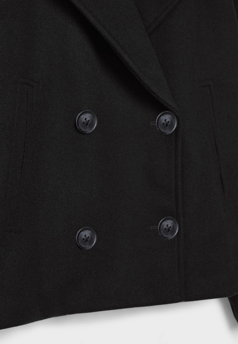 Jitske - Chique Korte Peacoat Jas met Dubbele Knoopsluiting