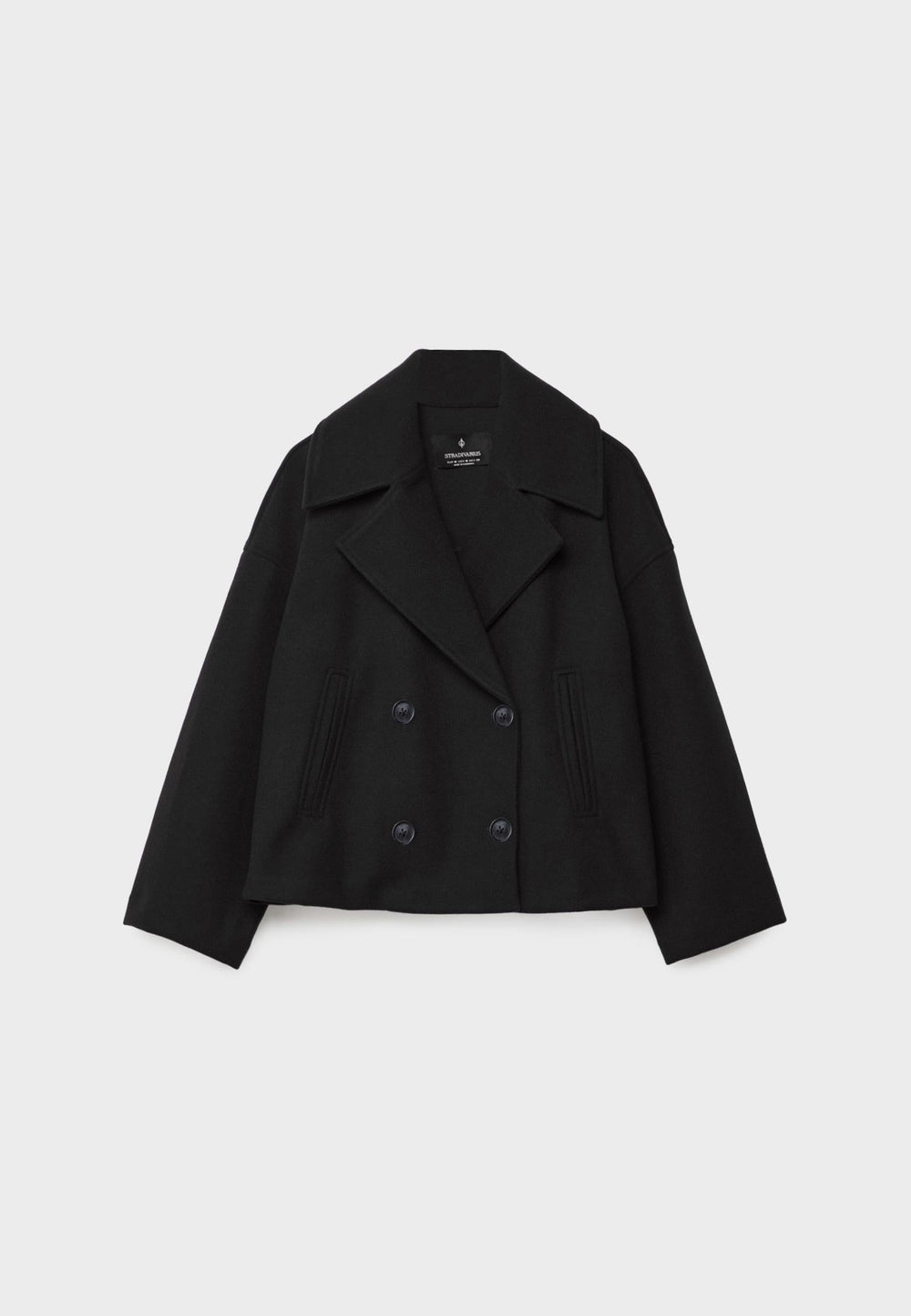 Jitske - Chique Korte Peacoat Jas met Dubbele Knoopsluiting