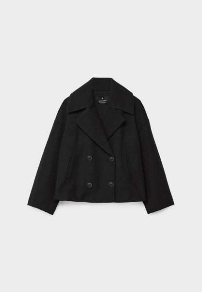 Jitske - Chique Korte Peacoat Jas met Dubbele Knoopsluiting