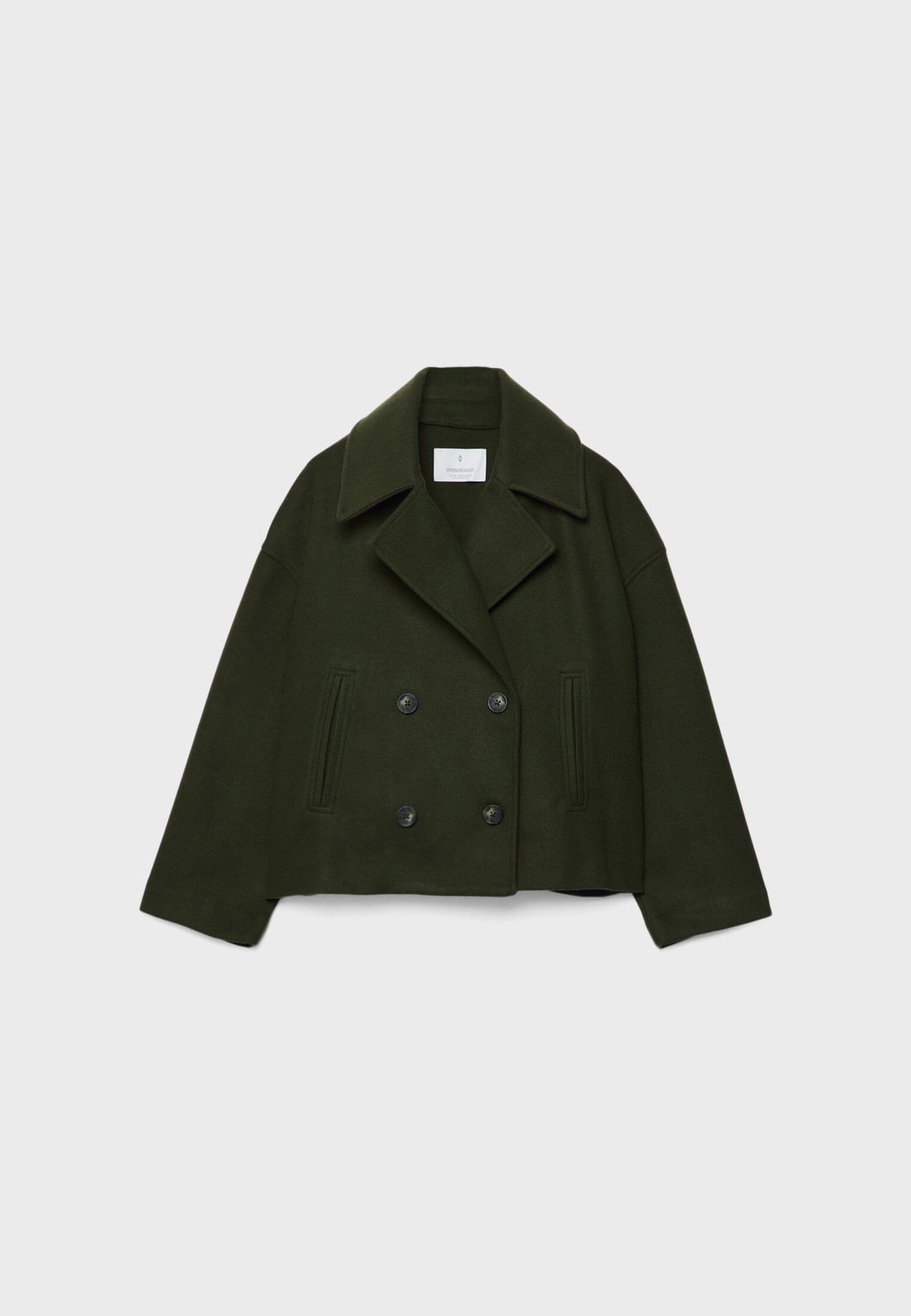 Jitske - Chique Korte Peacoat Jas met Dubbele Knoopsluiting
